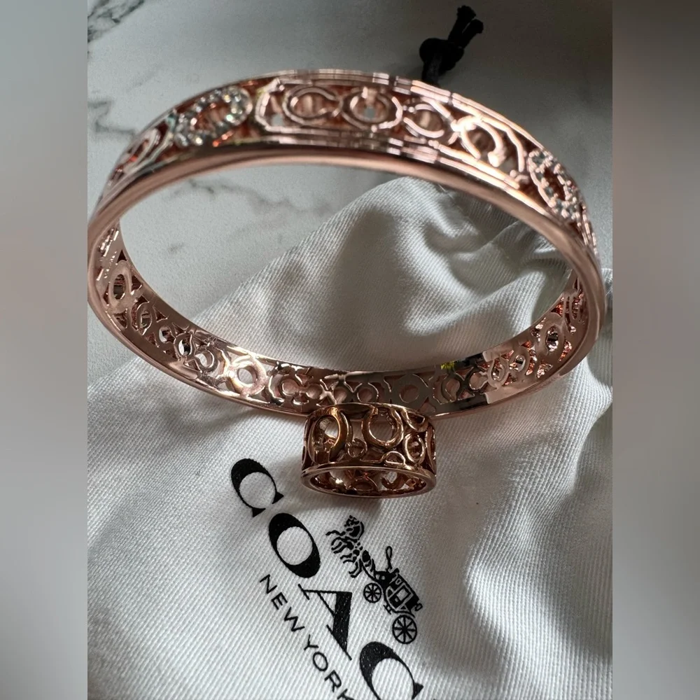 Coach Bangle Bracelet and Ring Set + Dustie